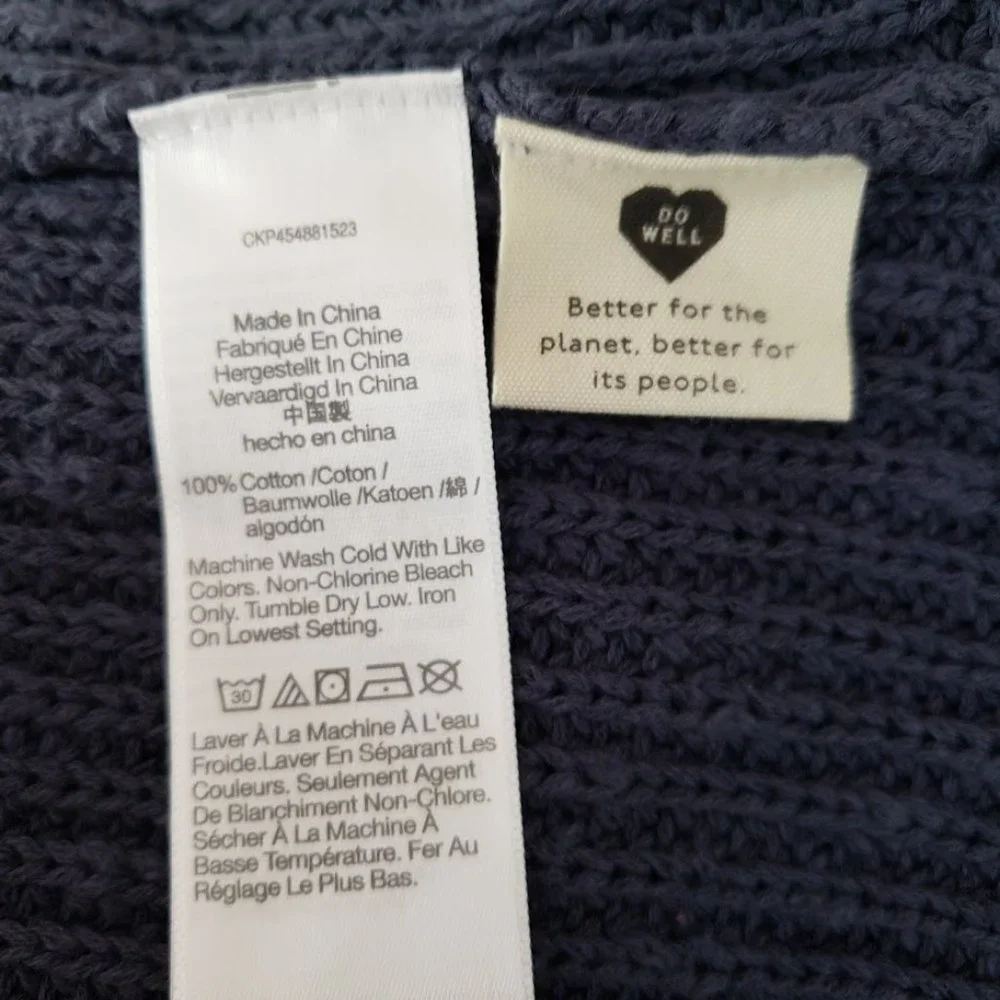 Madewell Womens Sweater XXS Navy Blue Pullover V-neck Cotton Long Sleeve NEW - Picture 10 of 12